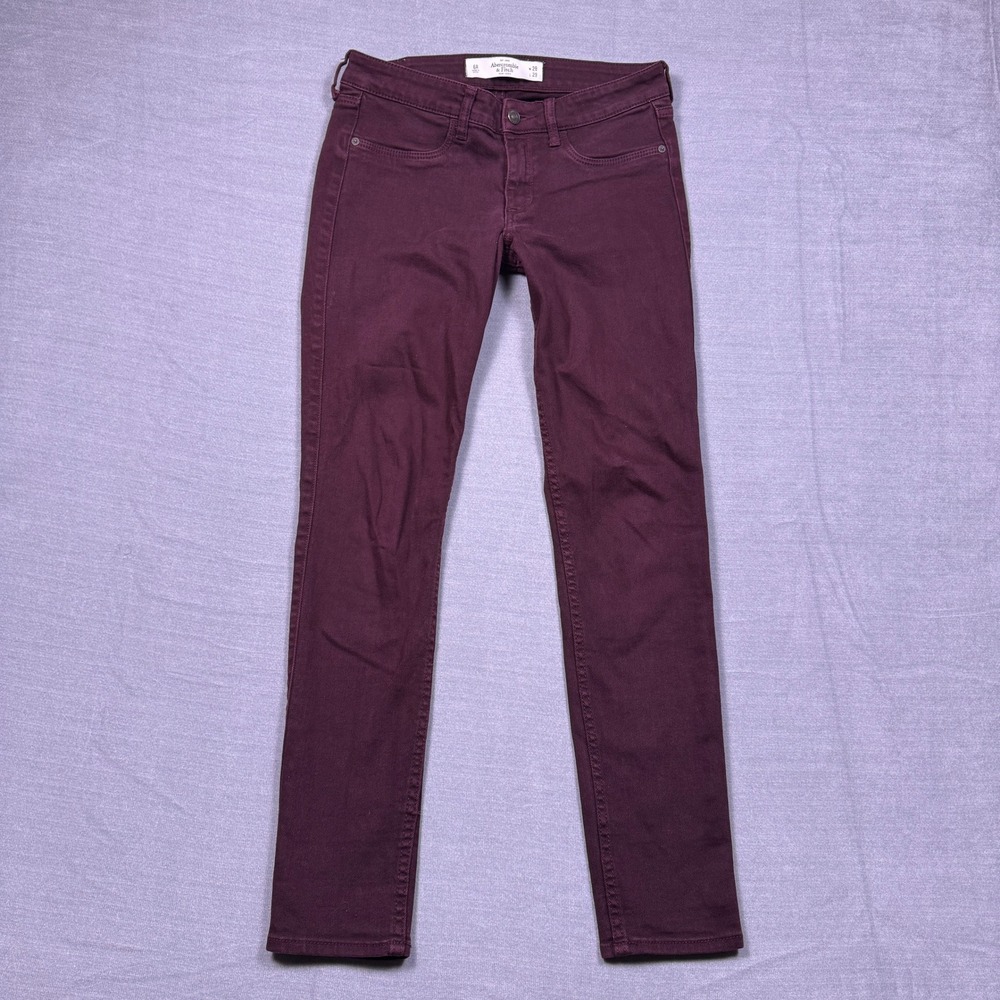 Abercrombie Fitch Purple Maroon Skinny‎ Jeans Women's Size 6R Waist 28 Length 29